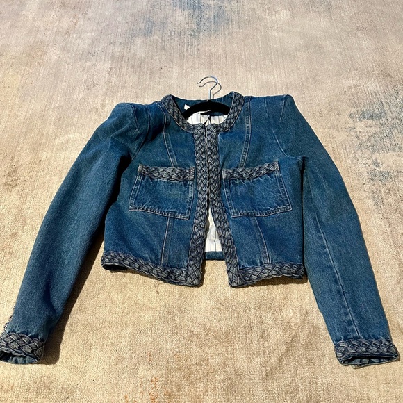 NWOT Veronica Beard Arrow Jacket Stone Bright Blue Size O. - Picture 4 of 13